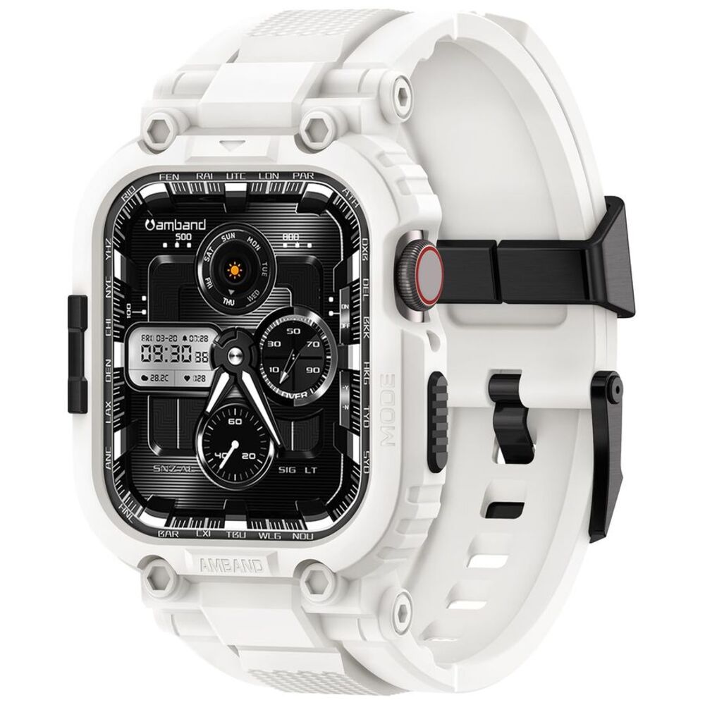 White Rugged Protective Case TPU Sport Band For Apple Watch 41mm 40mm